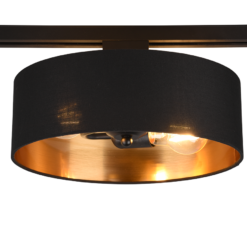 Φωτιστικό Οροφής Trio Lighting DUOLINE 2x E27 Schwarz-Gold Υφασμάτινο – 76820280