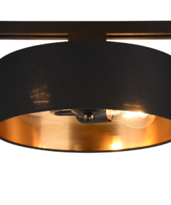 Φωτιστικό Οροφής Trio Lighting DUOLINE 2x E27 Schwarz-Gold Υφασμάτινο – 76820280