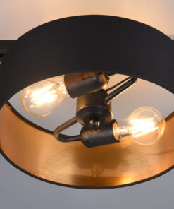 Φωτιστικό Οροφής Trio Lighting DUOLINE 2x E27 Schwarz-Gold Υφασμάτινο – 76820280