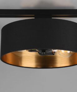 Φωτιστικό Οροφής Trio Lighting DUOLINE 2x E27 Schwarz-Gold Υφασμάτινο – 76820280