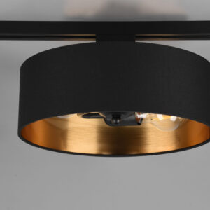 Φωτιστικό Οροφής Trio Lighting DUOLINE  2x E27 Schwarz-Gold Υφασμάτινο   – 76820280