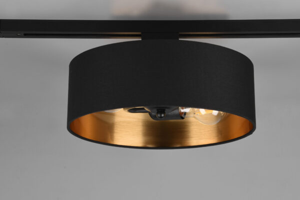 Φωτιστικό Οροφής Trio Lighting DUOLINE  2x E27 Schwarz-Gold Υφασμάτινο   – 76820280