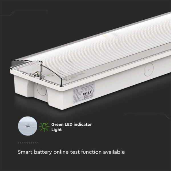 3W LED Φωτιστικό Ασφαλείας με Self Test Button 6400K V-TAC – 7687