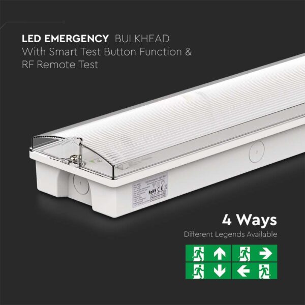 3W LED Φωτιστικό Ασφαλείας με Test Button & RF Control 6400K V-TAC – 7688