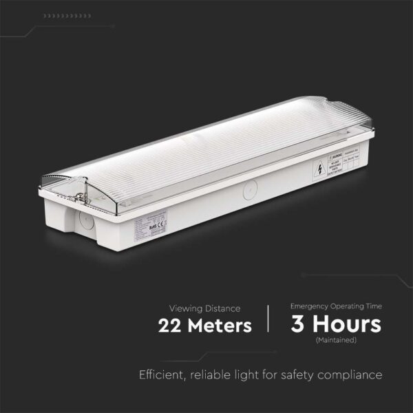 3W LED Φωτιστικό Ασφαλείας με Test Button & RF Control 6400K V-TAC – 7688