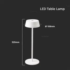 LED Επαναφορτιζόμενο Πορτατιφ 2W 3000Κ με Λευκό Σώμα  Dimmable  IP54 V-TAC – 7689