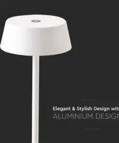 LED Επαναφορτιζόμενο Πορτατιφ 2W 3000Κ με Λευκό Σώμα Dimmable IP54 V-TAC – 7689