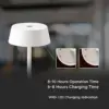 LED Επαναφορτιζόμενο Πορτατιφ 2W 3000Κ με Λευκό Σώμα  Dimmable  IP54 V-TAC – 7689