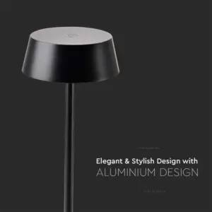 LED Επαναφορτιζόμενο Πορτατιφ 2W 3000Κ με Μαύρο Σώμα  Dimmable  IP54 V-TAC – 7690