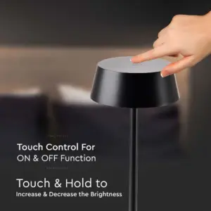 LED Επαναφορτιζόμενο Πορτατιφ 2W 3000Κ με Μαύρο Σώμα  Dimmable  IP54 V-TAC – 7690