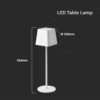 LED φωτιστικό γραφείου 2W επαναφορτιζόμενο 3000Κ με λευκό σώμα dimmable V-TAC – 7691