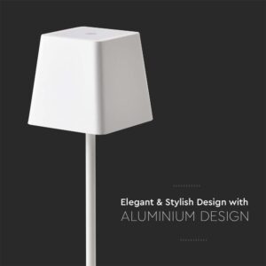 LED φωτιστικό γραφείου 2W επαναφορτιζόμενο 3000Κ με λευκό σώμα dimmable V-TAC – 7691
