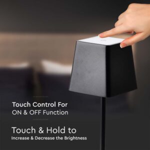 LED φωτιστικό γραφείου 2W επαναφορτιζόμενο 3000Κ με μαύρο σώμα dimmable V-TAC – 7692