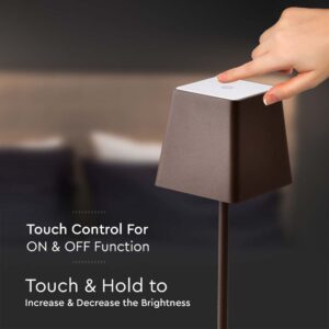 LED φωτιστικό γραφείου 2W επαναφορτιζόμενο 3000Κ με καφέ σώμα dimmable V-TAC – 7693