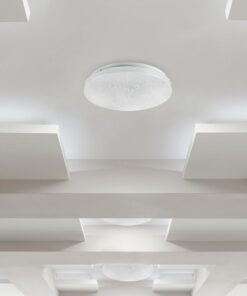 Wi-Fi Smart LED Πλαφονιέρα Λευκή με Έναστρο Κάλλυμα 24W V-TAC RGB+W CCT Dimmable – 7694