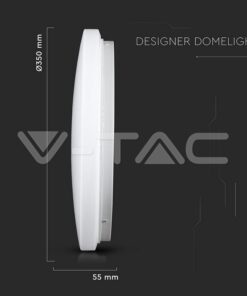 Wi-Fi Smart LED Πλαφονιέρα Λευκή με Έναστρο Κάλλυμα 36W V-TAC RGB+W CCT Dimmable – 7695