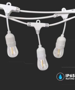 Καλώδιο Γιρλάντας 15m Λευκή με 15xE27 Ντουί Αδιάβροχο IP65 V-TAC – 7699