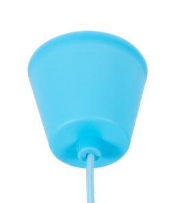 GloboStar® CABLITO 61559 Μοντέρνο Κρεμαστό Φωτιστικό Οροφής Μονόφωτο 1 x E27 Γαλάζιο Σιλικόνης Ανάρτηση με Υφασμάτινο Καλώδιο Φ4 x Υ110cm