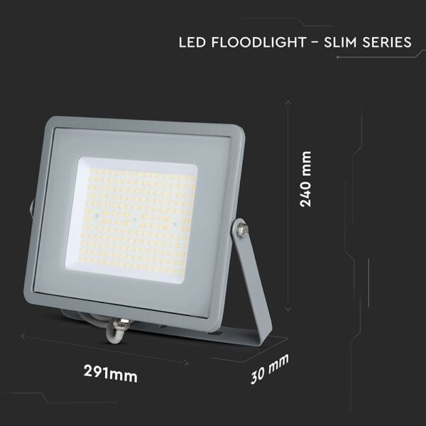 LED Προβολέας 100W V-TAC PRO Samsung Chip Γκρι 100° 11500lm Αδιάβροχος IP65 Ψυχρό   6400K – 21771