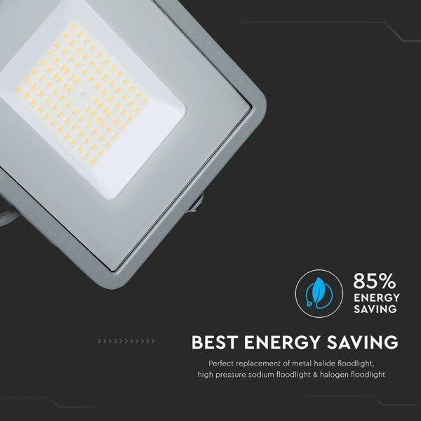 LED Προβολέας 100W V-TAC PRO Samsung Chip Γκρι 100° 11500lm Αδιάβροχος IP65 Ψυχρό   6400K – 21771