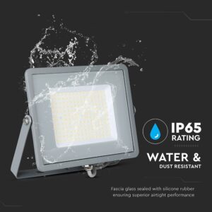 LED Προβολέας 100W V-TAC PRO Samsung Chip Γκρι 100° 11500lm Αδιάβροχος IP65 Ψυχρό   6400K – 21771