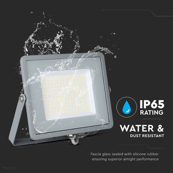 LED Προβολέας 100W V-TAC PRO Samsung Chip Γκρι 100° 11500lm Αδιάβροχος IP65 Ψυχρό   6400K – 21771