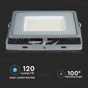 LED Προβολέας 100W V-TAC PRO Samsung Chip Γκρι 100° 11500lm Αδιάβροχος IP65 Ψυχρό   6400K – 21771