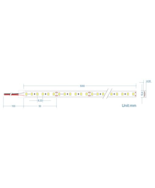 LED Ταινία 19.2W 24V CUBALUX Dimmable 1977lm/m Αδιάβροχη IP67 Θερμό 2700K 5 Μέτρα – CL77-0061