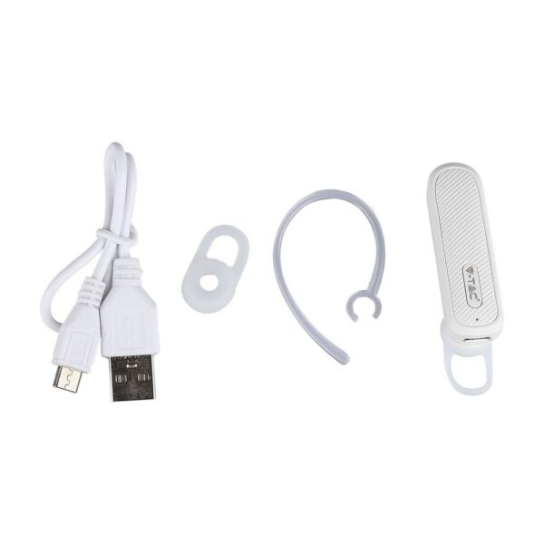 Ασύρματο Ακουστικό Bluetooth Handsfree V-TAC Λευκό – 7701