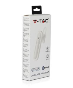 Ασύρματο Ακουστικό Bluetooth Handsfree V-TAC Λευκό – 7701