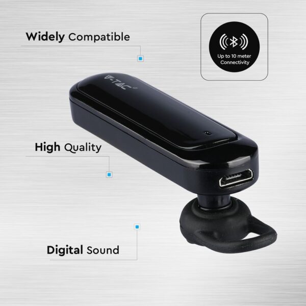 Ασύρματο Ακουστικό Bluetooth Handsfree V-TAC Μαύρο – 7702