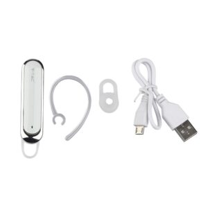 Ασύρματο Ακουστικό Bluetooth Handsfree V-TAC Λευκό – 7703