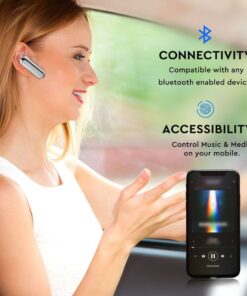 Ασύρματο Ακουστικό Bluetooth Handsfree V-TAC Λευκό – 7703