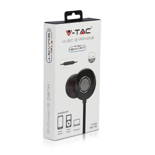 Ακουστικά Stereo Handsfree με Μικρόφωνο & Jack 3.5 mm Γκρι V-TAC – 7706
