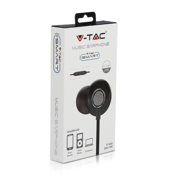 Ακουστικά Stereo Handsfree με Μικρόφωνο & Jack 3.5 mm Γκρι V-TAC – 7706