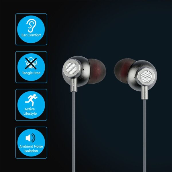 Ακουστικά Stereo Handsfree με Μικρόφωνο & Jack 3.5 mm Γκρι V-TAC – 7706