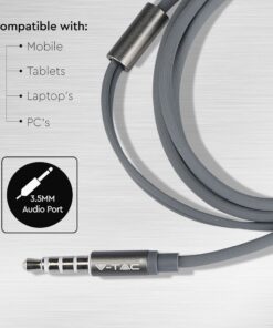 Ακουστικά Stereo Handsfree με Μικρόφωνο & Jack 3.5 mm Γκρι V-TAC – 7706