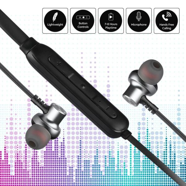 Ακουστικά Sport Stereo Handsfree Bluetooth Μαγνητικά με Mικρόφωνο Μαύρα V-TAC – 7710