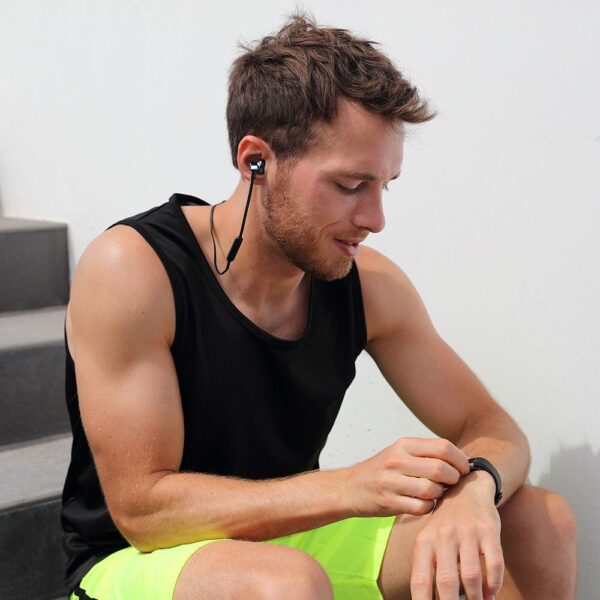 Ακουστικά Sport Stereo Handsfree Bluetooth Μαγνητικά με Mικρόφωνο Μαύρα V-TAC – 7710