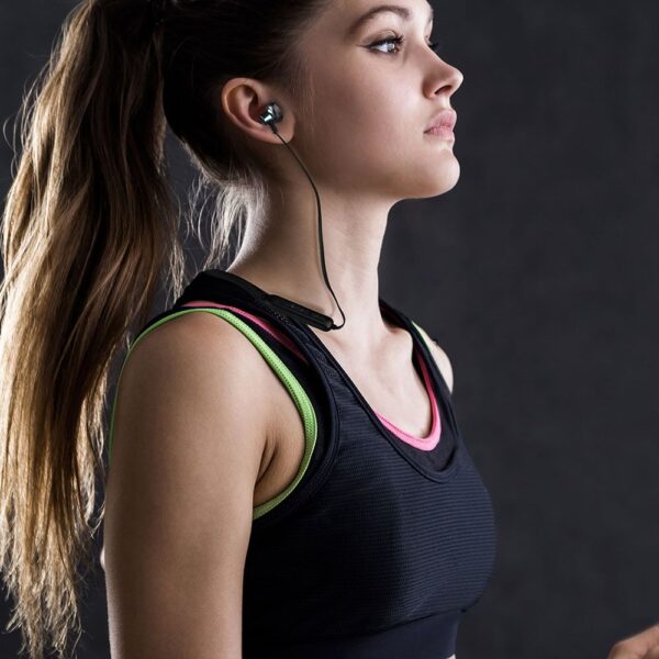 Ακουστικά Sport Stereo Handsfree Bluetooth Μαγνητικά με Mικρόφωνο Μαύρα V-TAC – 7710
