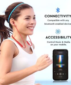 Ακουστικά Sport Stereo Handsfree Bluetooth Μαγνητικά με Mικρόφωνο Κόκκινα V-TAC – 7711