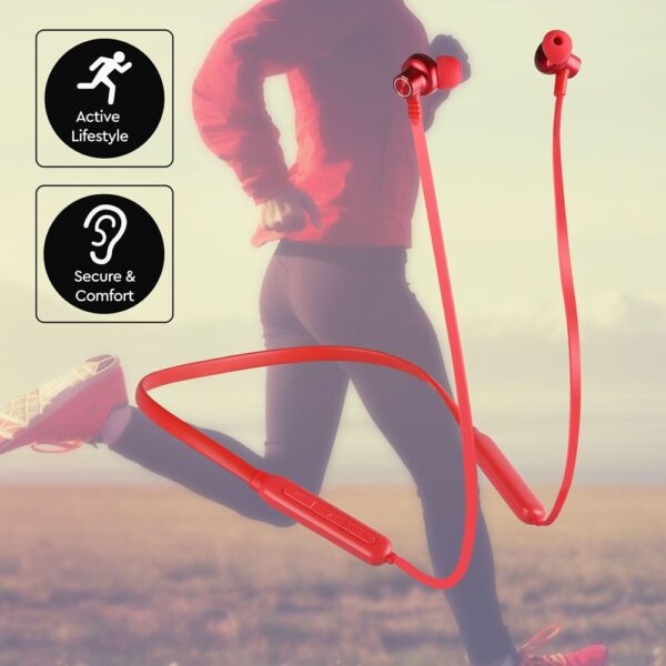 Ακουστικά Sport Stereo Handsfree Bluetooth Μαγνητικά με Mικρόφωνο Κόκκινα V-TAC – 7711