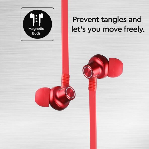 Ακουστικά Sport Stereo Handsfree Bluetooth Μαγνητικά με Mικρόφωνο Κόκκινα V-TAC – 7711