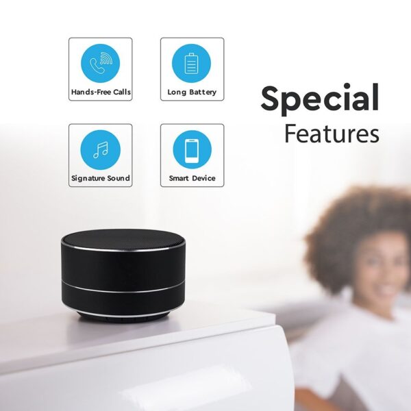 Mini Φορητό Ασύρματο Ηχείο V-TAC Bluetooth 3W Μαύρο – 7712