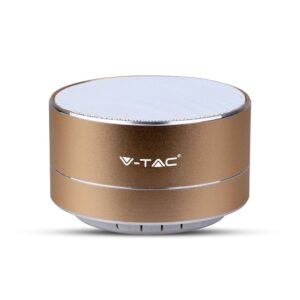 Mini Φορητό Ασύρματο Ηχείο V-TAC Bluetooth 3W Χρυσό – 7714