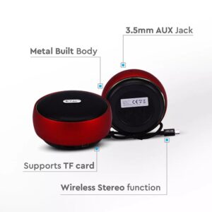 Mini Φορητό Ασύρματο Ηχείο 4W με Μικρόφωνο V-TAC Bluetooth Κόκκινο – 7716