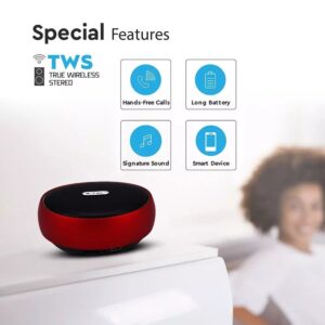 Mini Φορητό Ασύρματο Ηχείο 4W με Μικρόφωνο V-TAC Bluetooth Κόκκινο – 7716