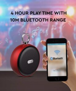 Mini Φορητό Ασύρματο Ηχείο 4W με Μικρόφωνο V-TAC Bluetooth Κόκκινο – 7716