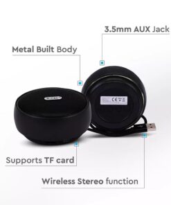 Mini Φορητό Ασύρματο Ηχείο 4W με Μικρόφωνο V-TAC Bluetooth Μαύρο – 7718