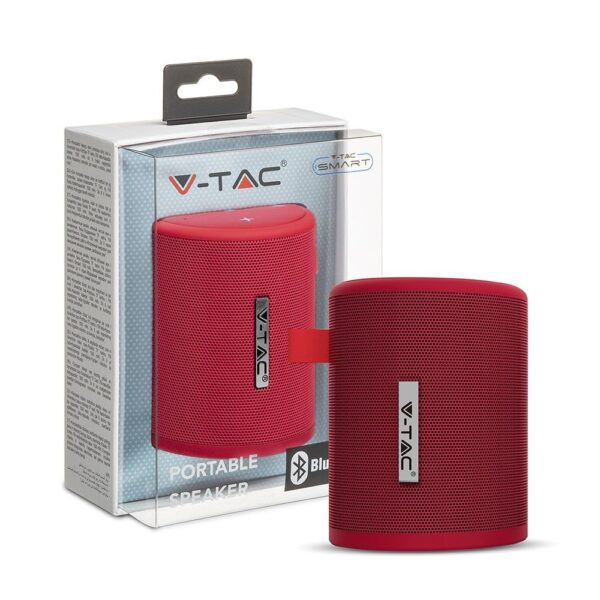 Φορητό Ασύρματο Ηχείο 5W με Μικρόφωνο V-TAC Bluetooth Κόκκινο 5W – 7719